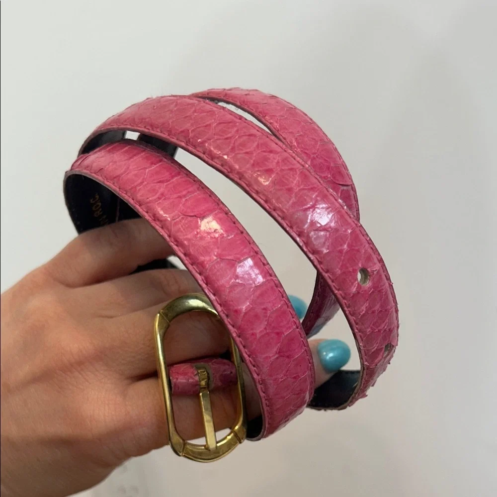 Vintage Milor Genuine Snake Pink Slim Belt Women’s medium large